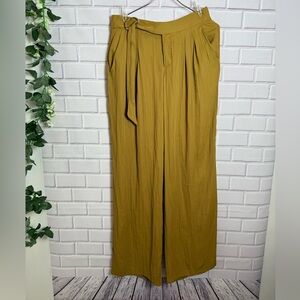ZARA Women's Wide-Leg Pants Size S - Mustard Yellow